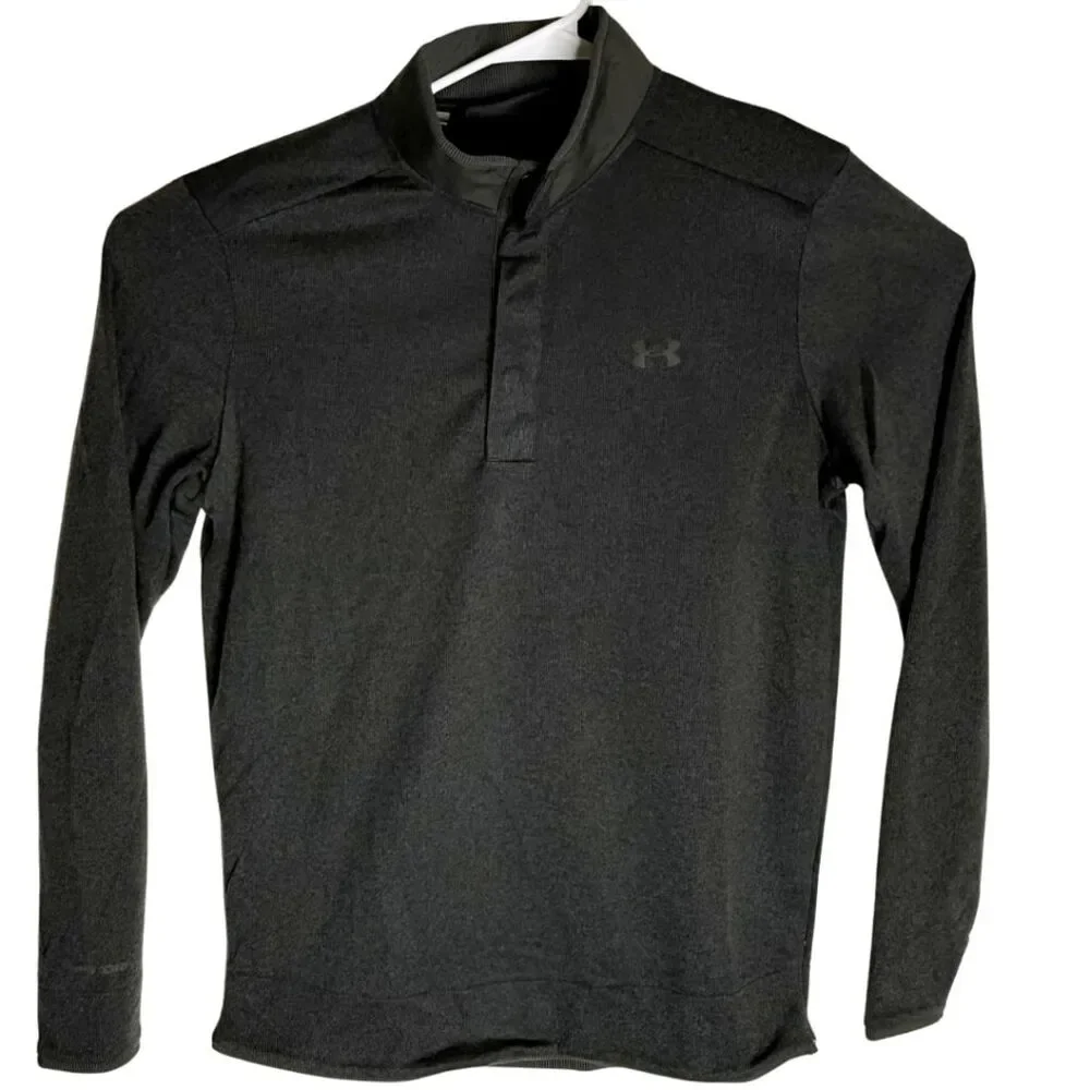 Under Armour Men's Golf Storm Fleece 1/4 Snap Mock Neck Sweater Gray Size Medium